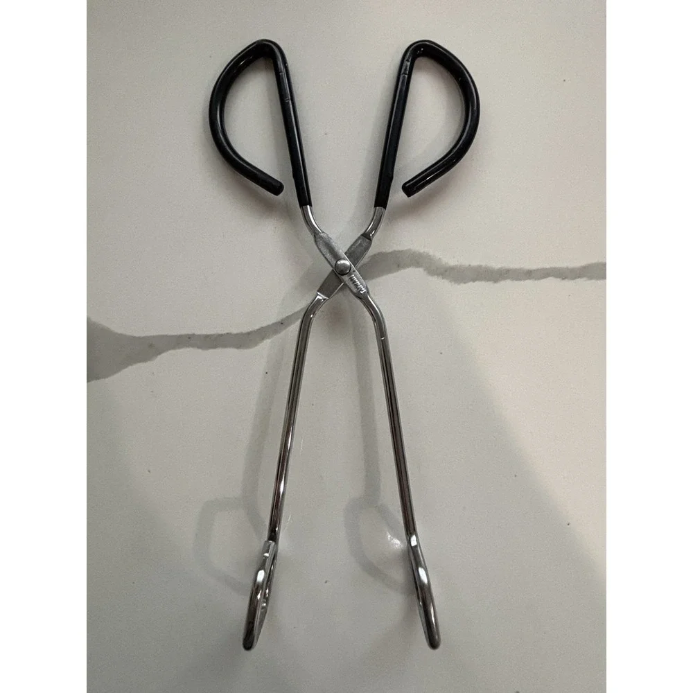 VTG Kitchen Tongs Scissor Black Handle Gripper Stainless Serving barbecue 10